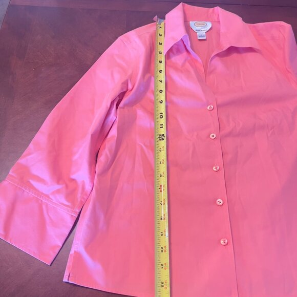 Talbots Womens Wrinkle-Resistant Button-Down Shirt Size 6 Salmon Pink - Picture 5 of 7